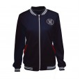 M-shaped badge zipper jacket women's stand collar long-sleeved slim jacket baseball uniform