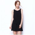 Summer Slim solid color A-line suspender skirt female tide sexy sleeveless chiffon dress