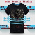 Plus Size S-4XL Black Skull 3D Printed Short Tees Casual Round Neck Short Sleeved T-shirt - Black S 