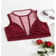 New women's sexy mesh splicing stretch vest sportswear
