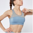 Mesh splicing sports bra type double-sided nylon running fitness beautiful back shockproof yoga bra