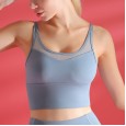 Mesh splicing sports bra beauty back fitness clothes shock-proof sports vest yoga clothes
