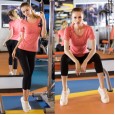 Ladies PRO Sports Fitness Yoga Training Skinny Elastic Quick-drying Short Sleeve Shirt Camo T-shirt Clothes 5003