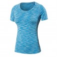 Ladies PRO Sports Fitness Yoga Training Skinny Elastic Quick-drying Short Sleeve Shirt Camo T-shirt Clothes 5003