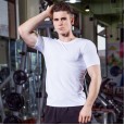 Men's PRO fitness sports running tights T-shirt hot selling stretch quick-drying short-sleeved shirt 4001