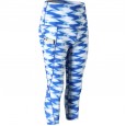 Women's printed high waist cropped pants oblique pocket fitness running yoga sports quick-drying tight-fitting pants 5035