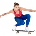New seamless jacquard sports suit female outdoor running yoga fitness stretch tight two-piece slim