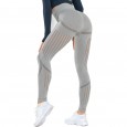 Sexy peach hip high waist yoga pants female abdomen fitness pants knitted seamless quick-drying breathable training