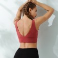 Summer new yoga sports bra sexy V-shaped beauty back shockproof belt chest pad without steel ring fitness underwear vest