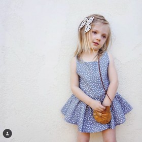 Girls summer new children's personality fashion covered girls dot print girl dress