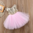 Summer new girls' children's day children's day sequin gauze bow princess dress show dress