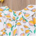 New style 0-4 years old lively printed lemon long sleeve shirt flared pants trousers