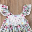 Girls halter flower fairy printed floral suspenders girls dress