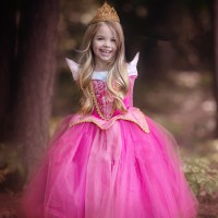 Children's wear girls dress cosplay princess frozen mesh gown