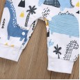 New autumn long-sleeved cartoon men and women baby jumpsuit dinosaur print baby round neck robe robe