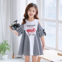 Children's clothing, girls' dresses, summer clothes, new children's style, big children's dresses, off-the-shoulder fashionable girls, princess dresses