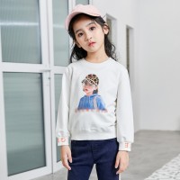 Children's clothing autumn new girl T-shirt long-sleeved round neck printed children's tops
