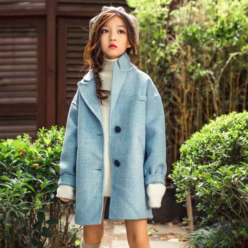 Girls' double-sided wool coat children's jacket