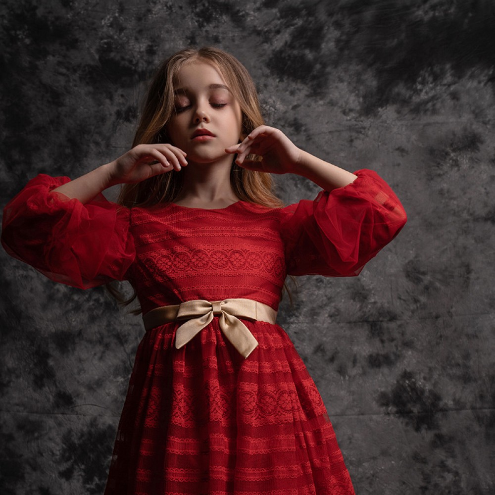 Children's clothing girls princess skirt flower girl red pettiskirt mid-large children's clothing dress long skirt