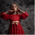 Children's clothing girls princess skirt flower girl red pettiskirt mid-large children's clothing dress long skirt
