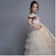 Children's clothing bright silk princess skirt girl layer cake dress
