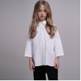 Spring new children's white shirts, big children, parent-child clothes, white shirts, boys and girls shirts