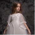 Girls' short-sleeved princess dress, large children's clothing, piano flower girl gauze dress, summer skirt