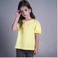Children's five-point sleeve T-shirt girls' solid color shirts