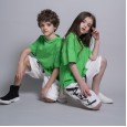 Boys and girls solid color T-shirt short-sleeved summer middle-aged boys and girls wear children's wild cotton T-shirt
