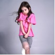 Summer new children's short-sleeved T-shirts boys and girls solid color wild t-shirts big boys knitted cotton shirts