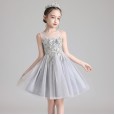 Children's clothing women's summer new children's dresses in the big children's mesh gauze skirt dress to host the performance