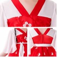 Girls' summer red festive children's hanbok cotton Chinese style embroidery short-sleeved middle-aged boy skirt