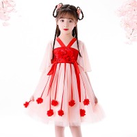 Children's clothing Hanfu dress national style costume girl skirt summer short-sleeved mesh skirt