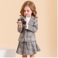 Spring new retro plaid children's suit children's wear Prince of Wales suit suit girl suit