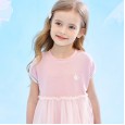 Summer new fluffy mesh yarn princess dress children's casual knit crown print girl dress