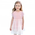 Summer new fluffy mesh yarn princess dress children's casual knit crown print girl dress