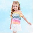 Summer new children's suit children's clothing rainbow short-sleeved T-shirt skirt girls suit