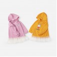 Spring new children's dress children's clothing cartoon printing girls hooded sweater mesh gown