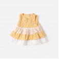 Summer new three-layer skirt grid children's skirts children's clothing retro temperament small shirt