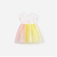 Summer new puffy princess dress children's clothing candy hit color mesh girl dress