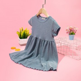 Summer new princess dress children's clothing shiny knitted big skirt girl dress