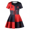 New summer clown female digital print dress short sleeve pleated skirt