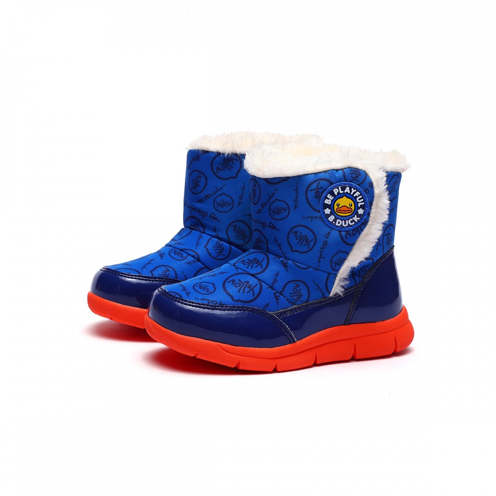 Little yellow duck children's shoes, winter boys, infants, young children, snow boots, warm and comfortable, middle snow shoes