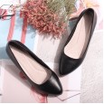 New leather pointed soft bottom non-slip work professional women's shoes thick heel shallow mouth comfortable shoes women