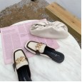 Spring style lazy square head wild thick with half drag metal buckle tide female sandals