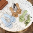 Candy-colored sandals female summer new fine-heeled woven square head high-heeled open-toe fairy wind-cool half slippers