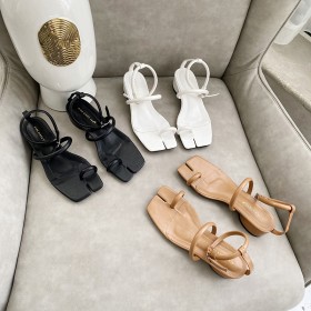 Fashion split-toe sandals trotters wild one-line buckle chunky heel women's shoes 961-2