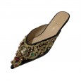 Pointed semi-slipper women's new fashion Baotou Mueller shoes Baotou thin with lazy tow