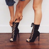 Early autumn cross strap rivet hollow fish mouth sandals fashion thin high heel women's shoes