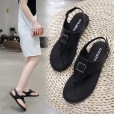 New women's shoes summer fashion wild Roman shoes large size sandals women flat bottom herringbone women sandals